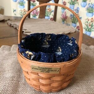 Longaberger Round Hand Woven Discovery Basket 🧺 1492-1992 With Cloth Liner